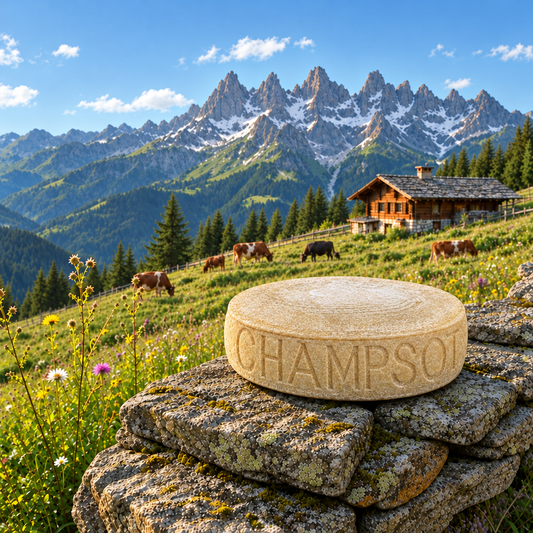 Raclette du Valais AOP d'alpage de Champsot devant les Dents du Midi, au-dessus de Morgins
