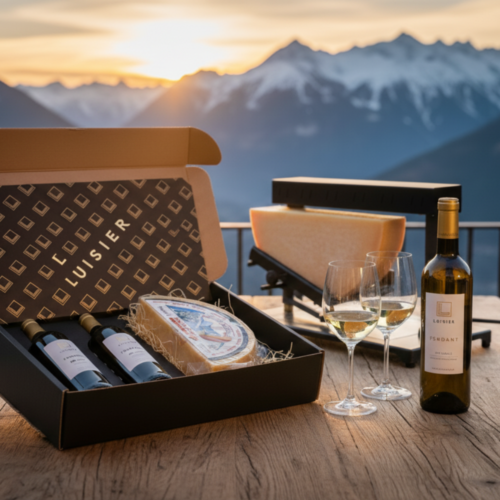 Coffret raclette du Valais Luisier Vin fromagerie Liddes