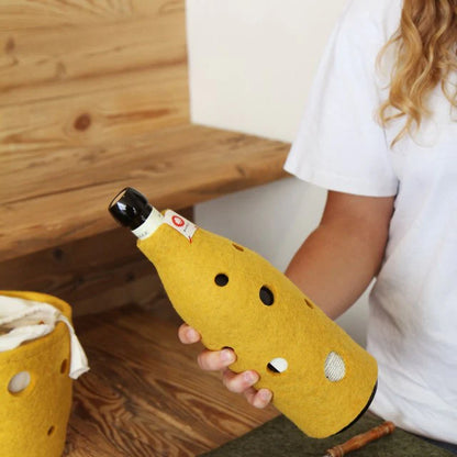 Housse isotherme bouteille Jaune fromage